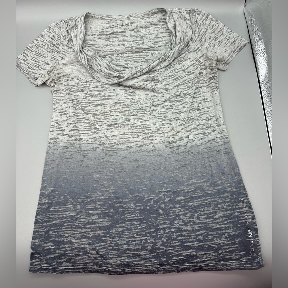 Calvin Klein Woman’s Cowl Neck Shirt - Grey Faded